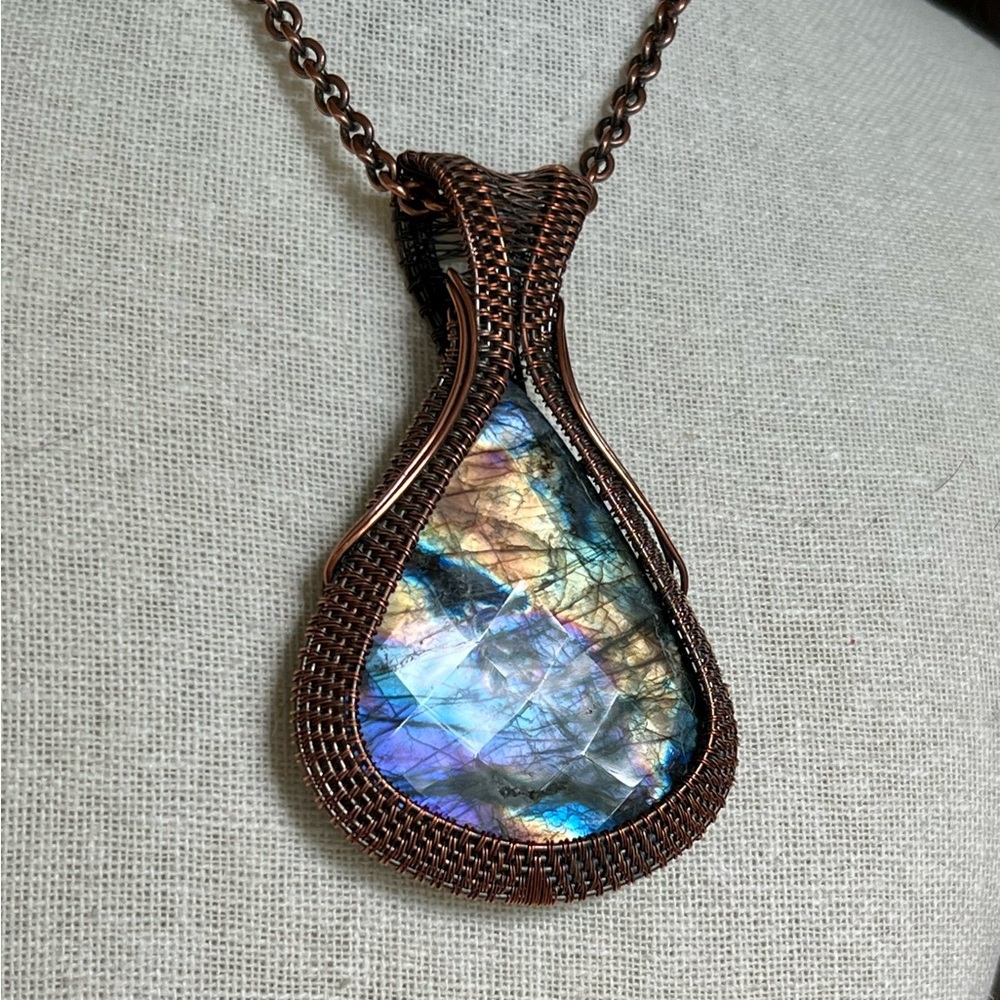 Faceted Labradorite Statement Pendant - image 2